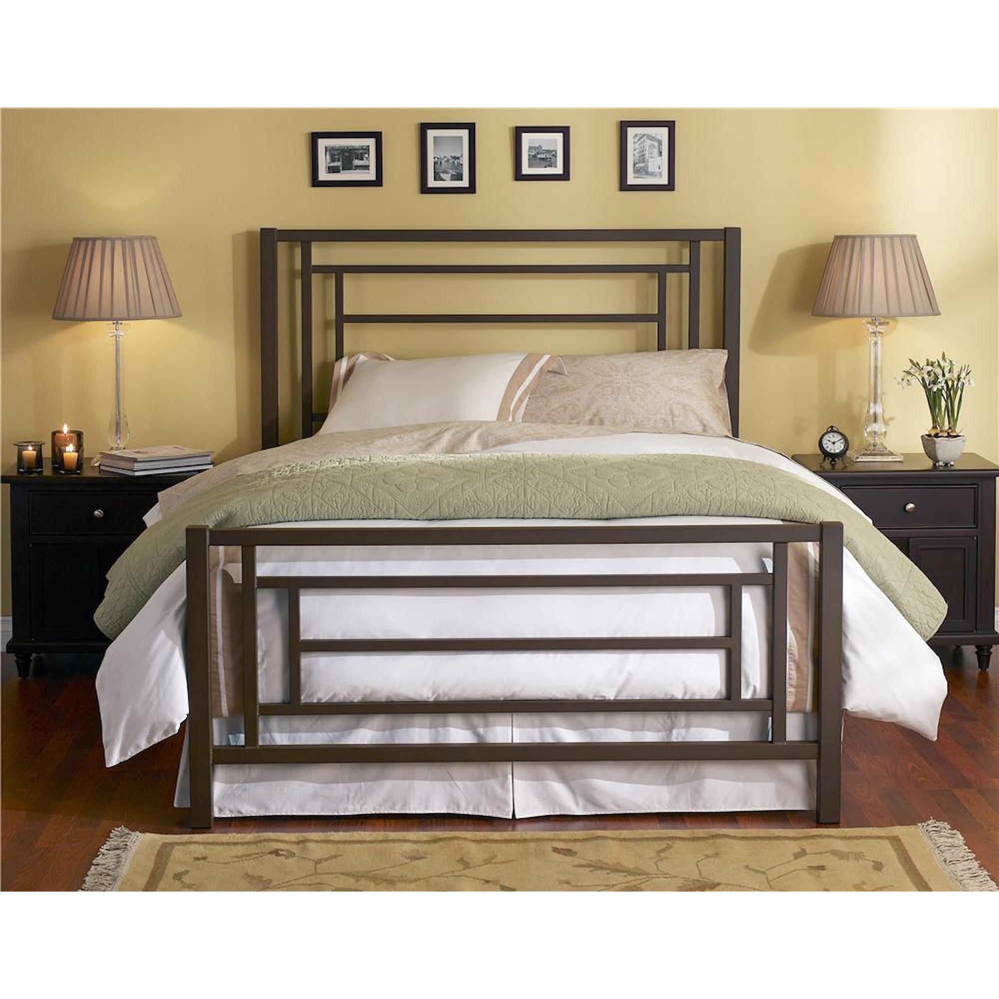 Wesley Allen Iron Beds CB1320Q Queen Contemporary Sunset Iron Bed